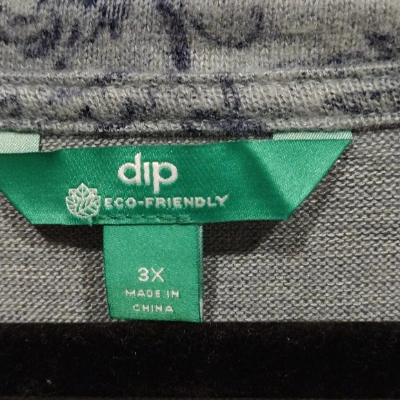 NWT Dip Eco Friendly Women's Green Floral Short Sleeve Sweater Top Sz 3X-Casual - Picture 2 of 6